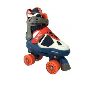 Kids adjustable Roller Skates - Blue, Orange, and Gray. Size M (kids sizes 1-4)